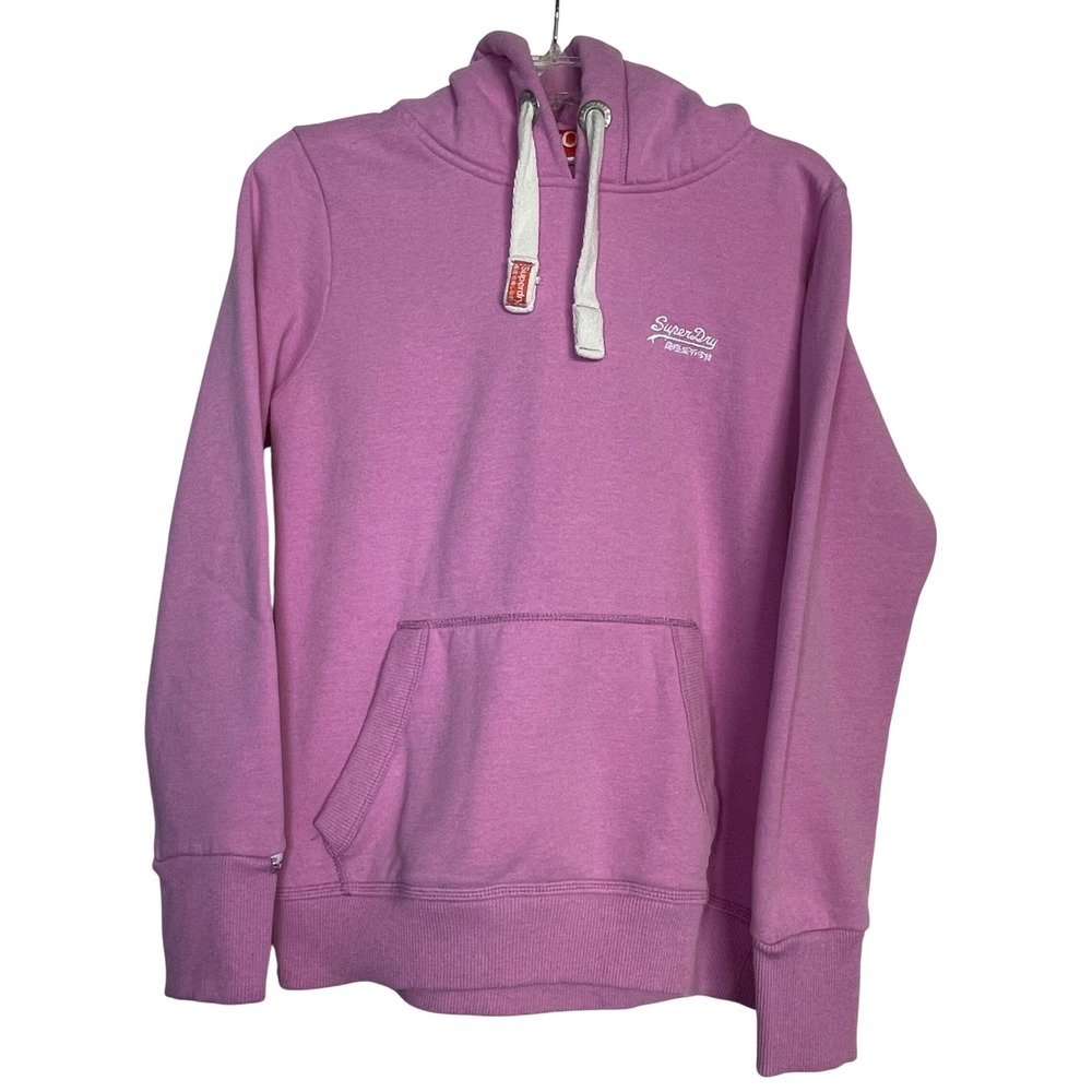 Superdry Pink Pullover Hoodie Sweatshirt Orange Label Women's Large‎